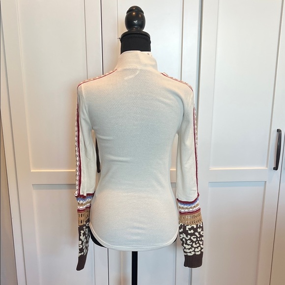 SOLD NWT Free People Cream Textured Knit Top - Picture 4 of 7